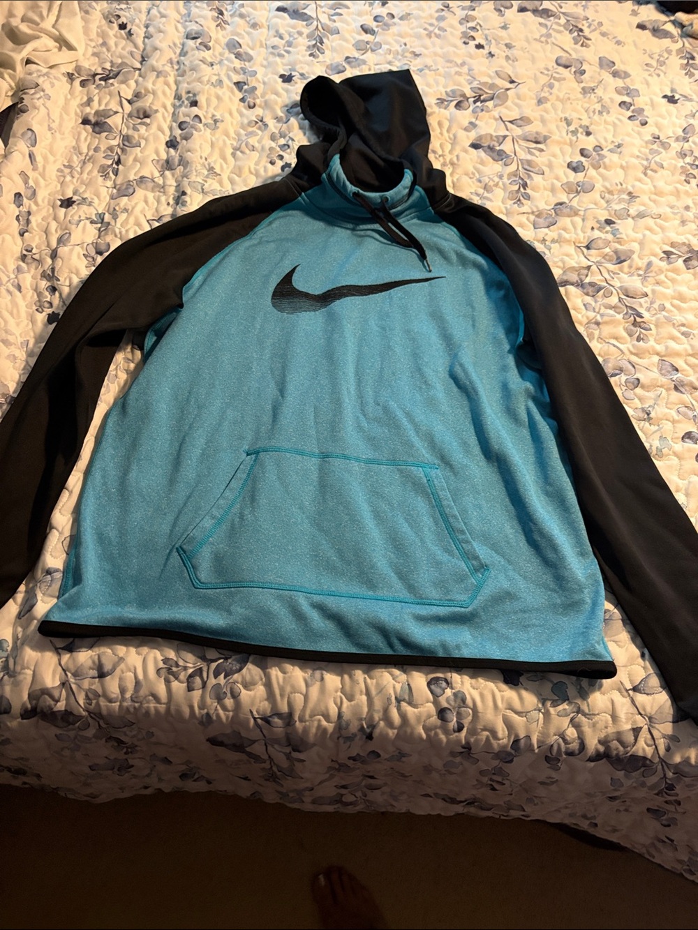 Nike Teal and Black Pullover Hoodie with Swoosh